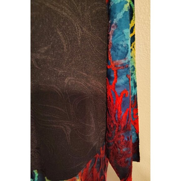 Calessa 3X Tunic Top, Multicolor Lagenlook Art to Wear Plus Size Rayon Blend - Picture 4 of 6